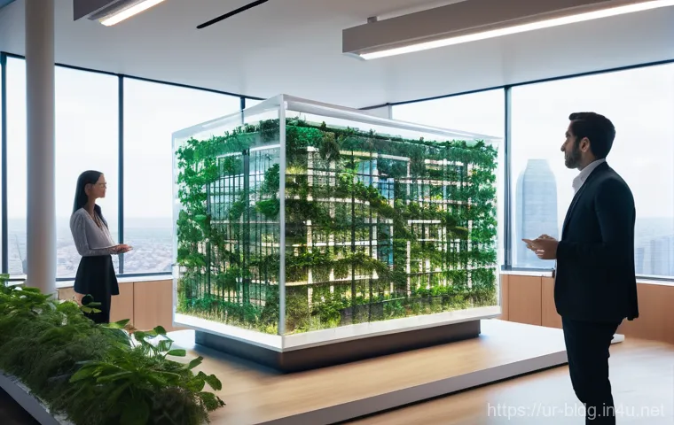 건축산업분야에서의 인공지능 활용 사례 - **Prompt for AI in Architectural Design:**
    "A vibrant, high-tech architectural design studio. A ...