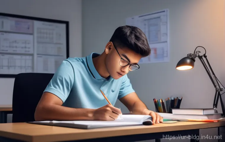 건축산업기사 실기시험에서 자주 나오는 실수 - **Prompt 1: Focused Preparation and Time Management**
    "A diligent young male architectural engin...