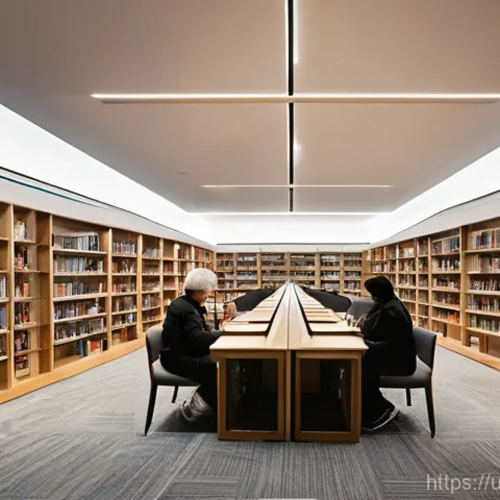 건축산업기사와 공공 건축물 설계 사례 - **Prompt 1: A Grand Public Library: Where History Meets the Digital Age**
A wide-angle, inviting...