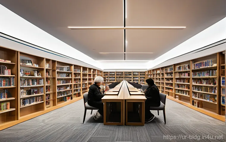 건축산업기사와 공공 건축물 설계 사례 - **Prompt 1: A Grand Public Library: Where History Meets the Digital Age**
    A wide-angle, inviting...